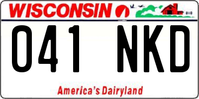 WI license plate 041NKD