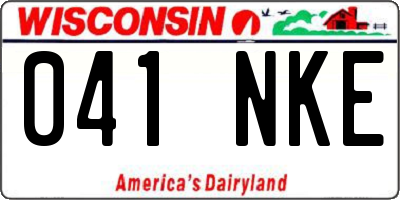 WI license plate 041NKE