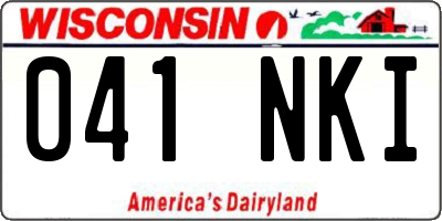 WI license plate 041NKI