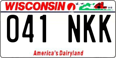WI license plate 041NKK