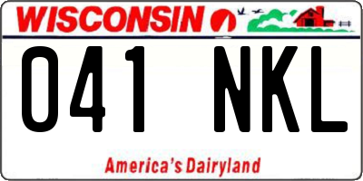 WI license plate 041NKL