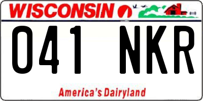 WI license plate 041NKR