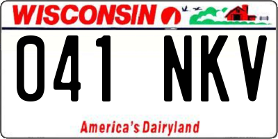 WI license plate 041NKV