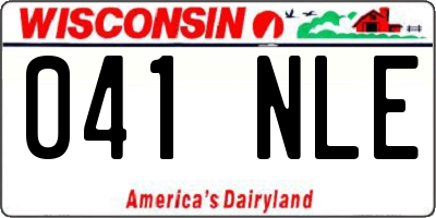 WI license plate 041NLE