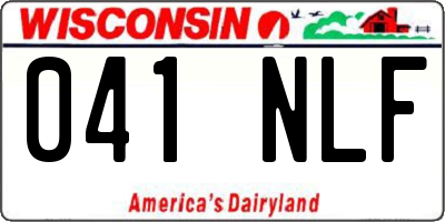 WI license plate 041NLF