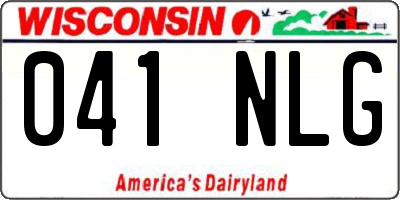 WI license plate 041NLG