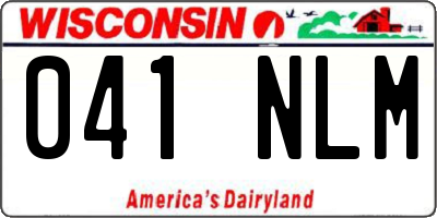 WI license plate 041NLM