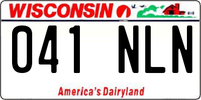 WI license plate 041NLN