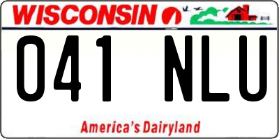 WI license plate 041NLU