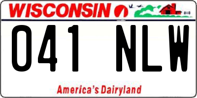 WI license plate 041NLW