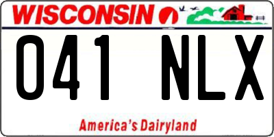 WI license plate 041NLX