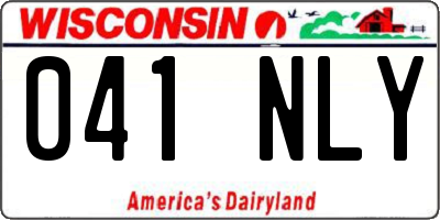 WI license plate 041NLY