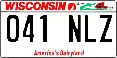 WI license plate 041NLZ