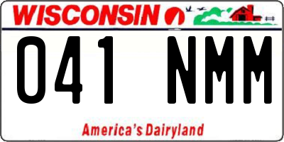 WI license plate 041NMM