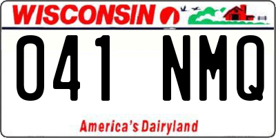 WI license plate 041NMQ