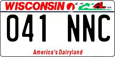 WI license plate 041NNC