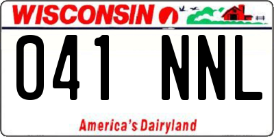 WI license plate 041NNL