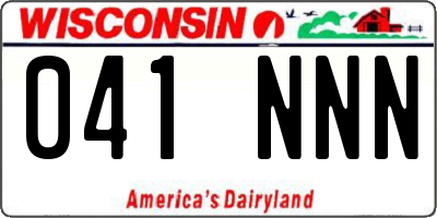 WI license plate 041NNN