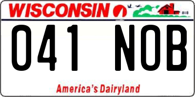WI license plate 041NOB