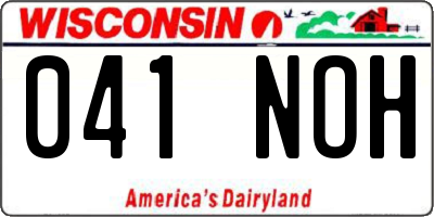 WI license plate 041NOH