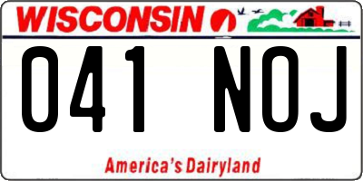 WI license plate 041NOJ