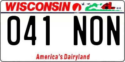 WI license plate 041NON