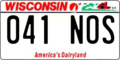 WI license plate 041NOS