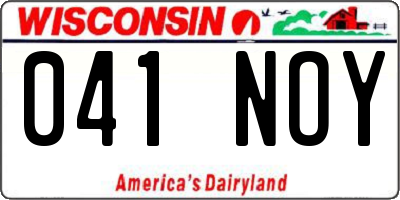WI license plate 041NOY