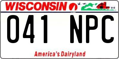 WI license plate 041NPC