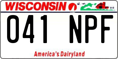 WI license plate 041NPF