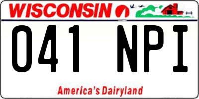 WI license plate 041NPI