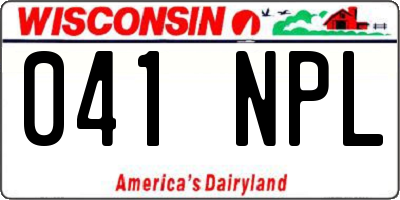 WI license plate 041NPL