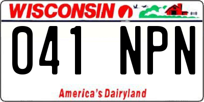 WI license plate 041NPN