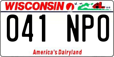 WI license plate 041NPO