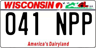 WI license plate 041NPP