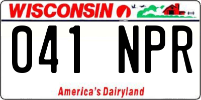 WI license plate 041NPR