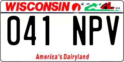 WI license plate 041NPV