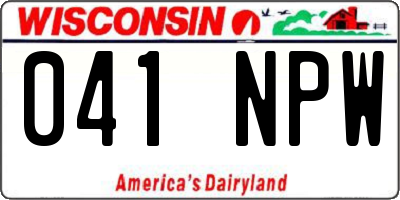 WI license plate 041NPW