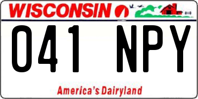 WI license plate 041NPY