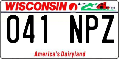 WI license plate 041NPZ