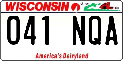 WI license plate 041NQA