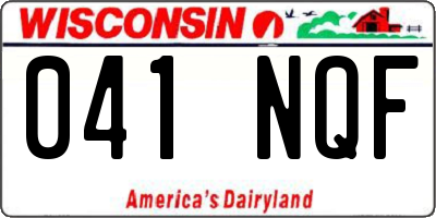 WI license plate 041NQF