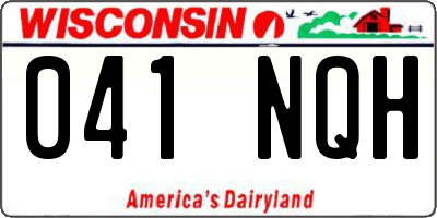 WI license plate 041NQH