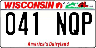 WI license plate 041NQP