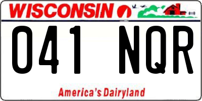 WI license plate 041NQR