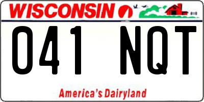 WI license plate 041NQT