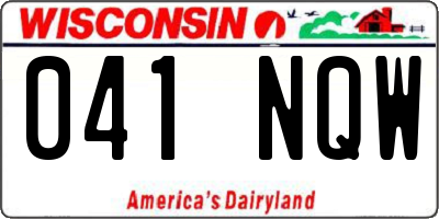 WI license plate 041NQW