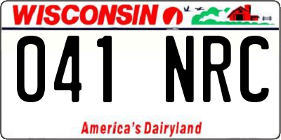 WI license plate 041NRC