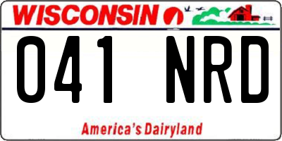 WI license plate 041NRD