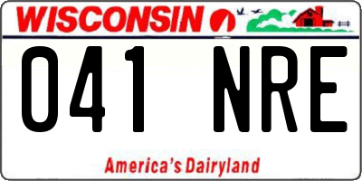 WI license plate 041NRE
